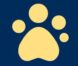 Guide Dogs logo: yellow paw print on a navy blue background